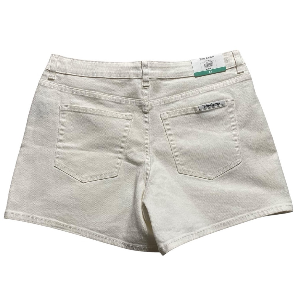 Juicy Couture Women's 12 White Stretch Denim Jean Shorts 5 Pocket NWT